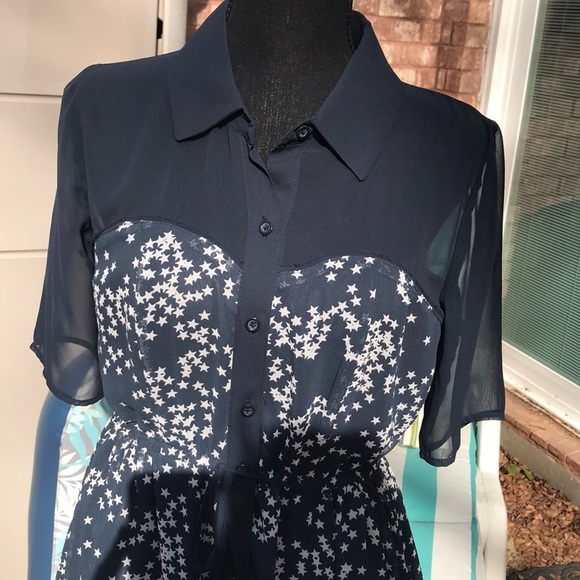 EUC  Princess Vera Wang Sheer Star Spangled Vintage Dress Size 7 - Picture 1 of 16